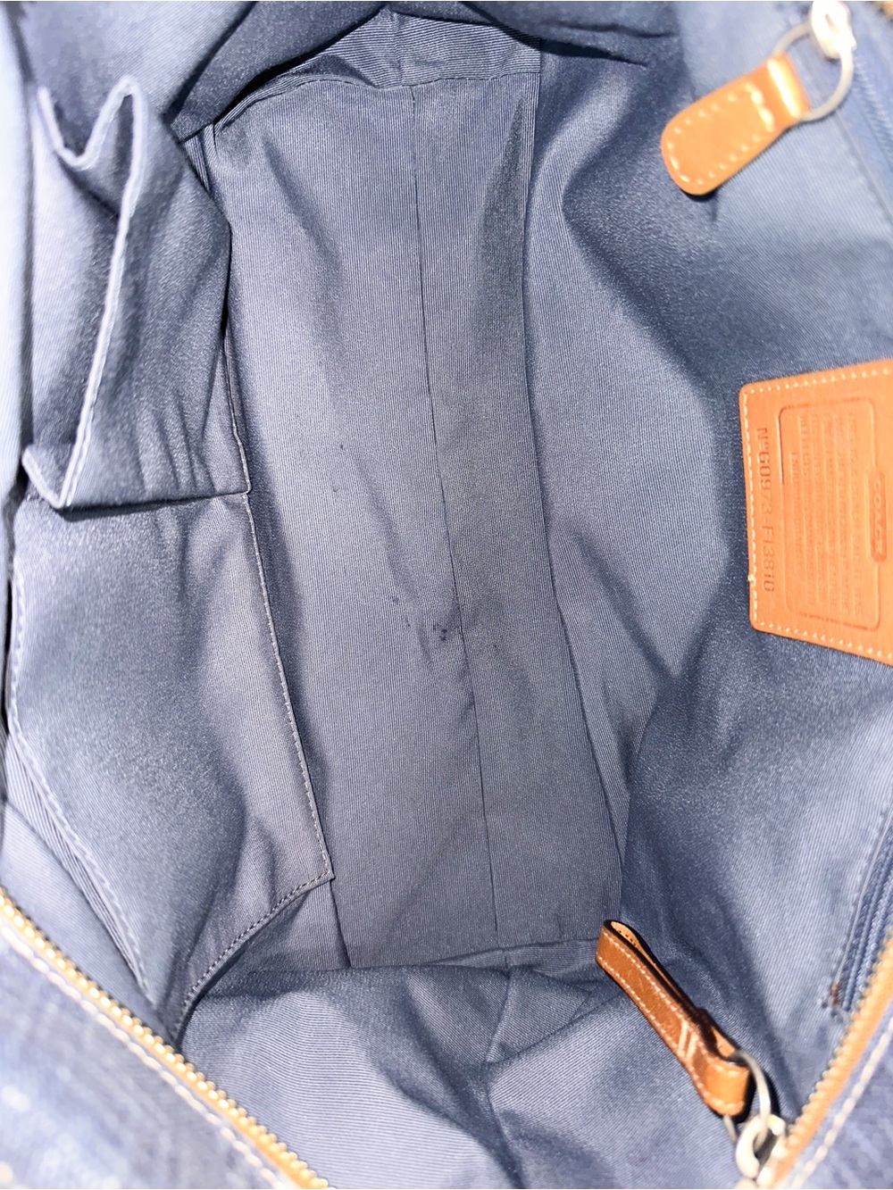 Coach Tonal Big C Signature Denim East/West Gallery Tote Y2K F13810 - Picture 9 of 13